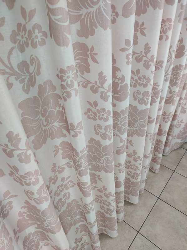Tenda a Metro in Bouclè Effetto Lino Fiore Rosa - immagine 11