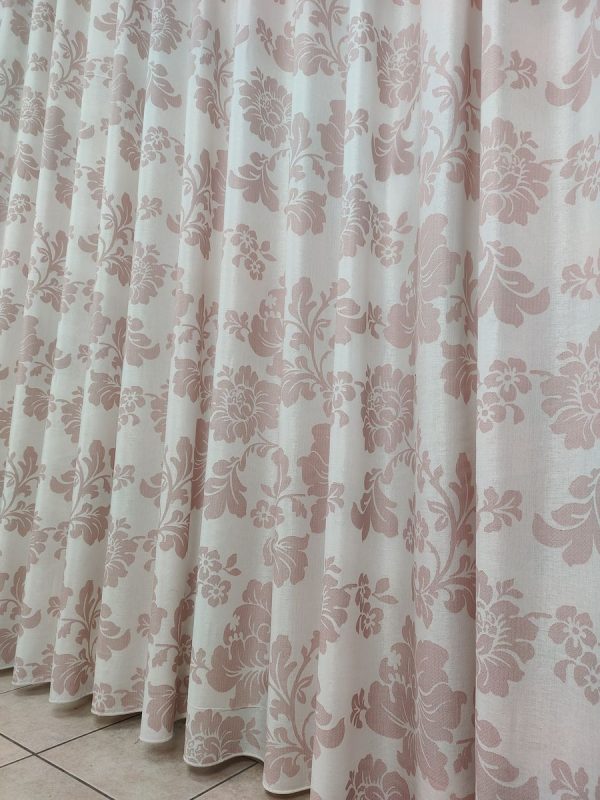 Tenda a Metro in Bouclè Effetto Lino Fiore Rosa - immagine 9