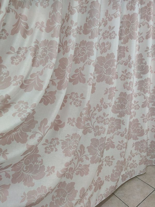 Tenda a Metro in Bouclè Effetto Lino Fiore Rosa - immagine 3