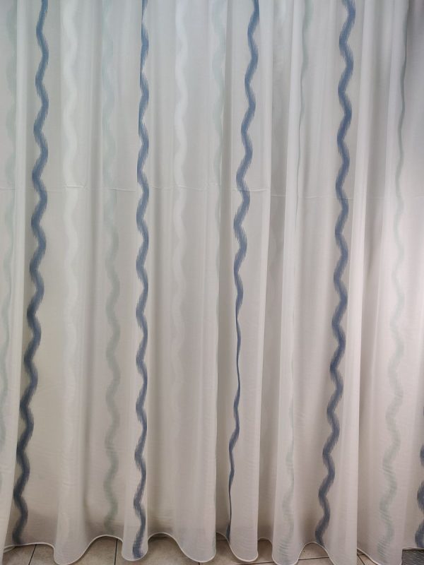 Tenda a Metro in Bouclè Effetto Lino Blu