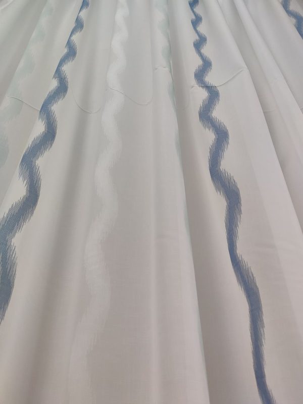 Tenda a Metro in Bouclè Effetto Lino Blu - immagine 10