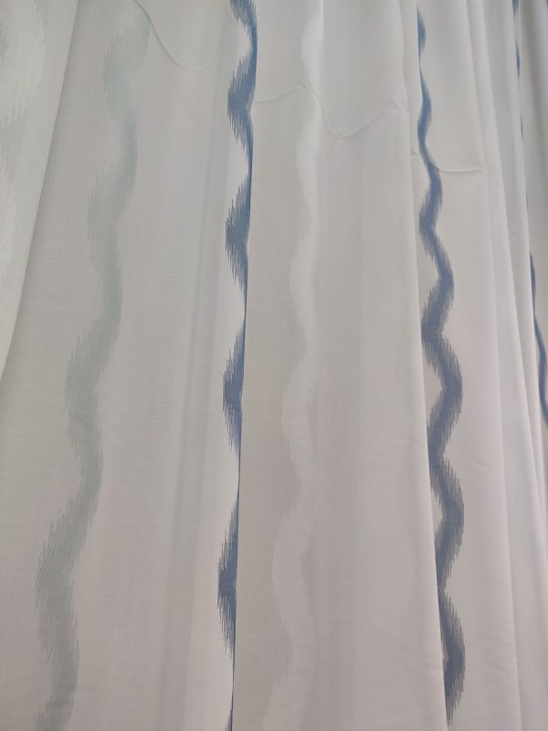 Tenda a Metro in Bouclè Effetto Lino Blu - immagine 8