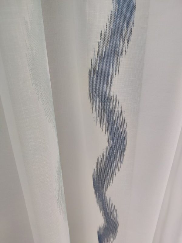 Tenda a Metro in Bouclè Effetto Lino Blu - immagine 7