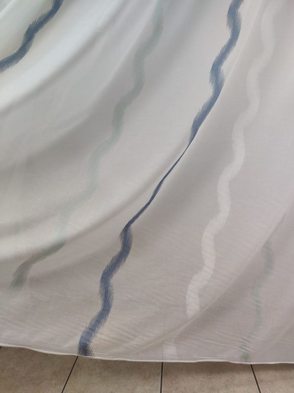 Tenda a Metro in Bouclè Effetto Lino Blu - immagine 5