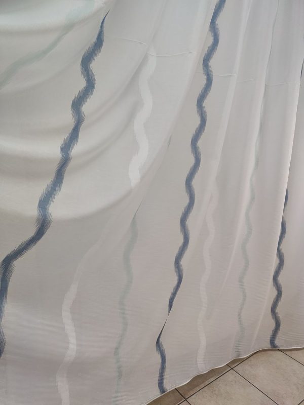 Tenda a Metro in Bouclè Effetto Lino Blu - immagine 3