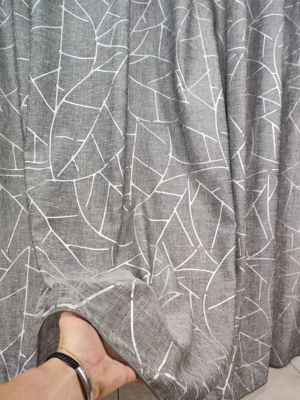 Tenda a Metro in Bouclè Effetto Lino Grigio - immagine 5