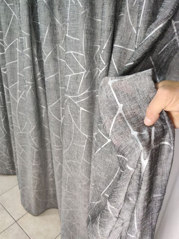Tenda a Metro in Bouclè Effetto Lino Grigio - immagine 3