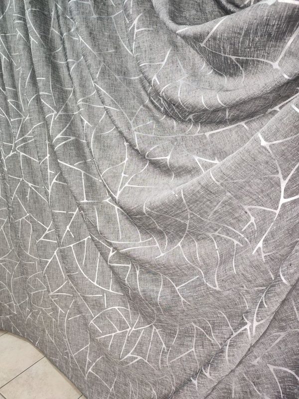 Tenda a Metro in Bouclè Effetto Lino Grigio - immagine 2