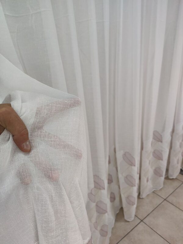 Tenda a Metro in Bouclè Effetto Lino Balza Rosa - immagine 3