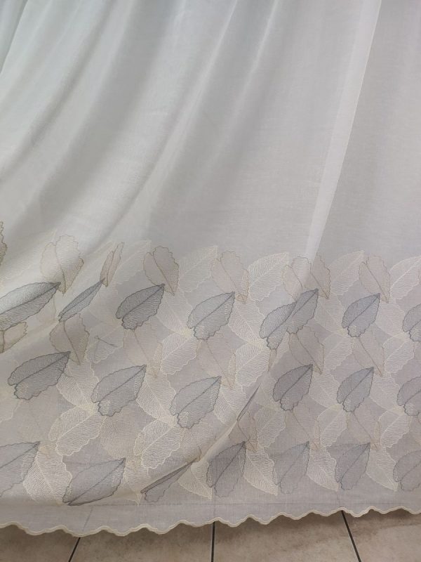 Tenda a Metro in Bouclè Effetto Lino Balza Grigio - immagine 5