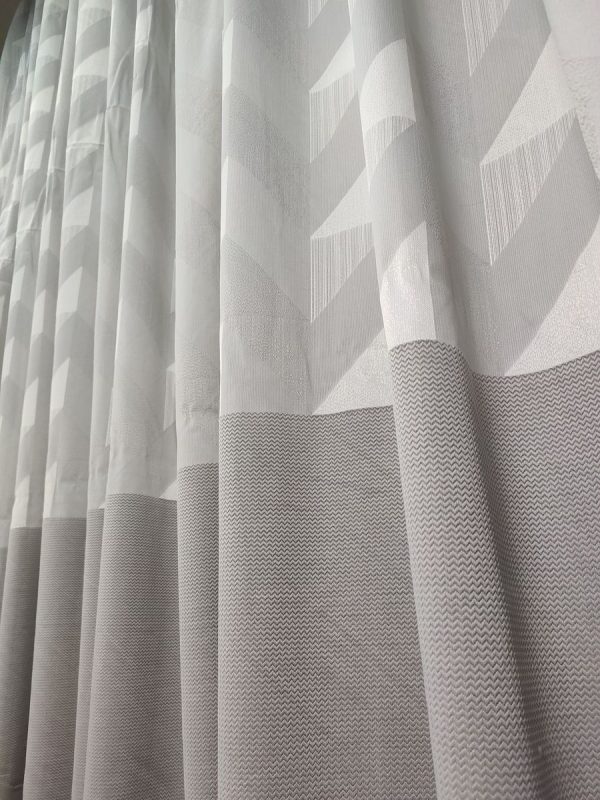 Tenda a Metro in Bouclè Effetto Lino Grigio - immagine 7