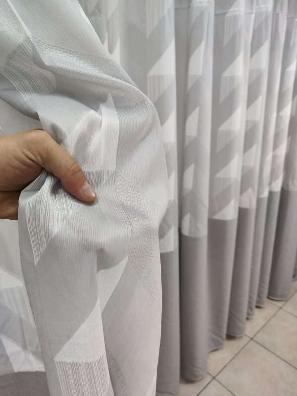 Tenda a Metro in Bouclè Effetto Lino Grigio - immagine 2