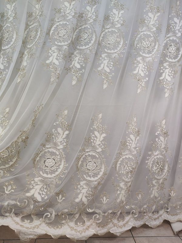 Tenda a Metro in Tulle con Base Orlata Altezza 3 Metri Oro