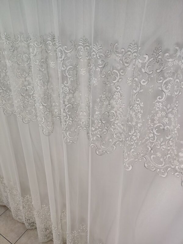 Tenda a Metro in Tulle con Base Orlata Altezza 3 Metri Argento - immagine 7