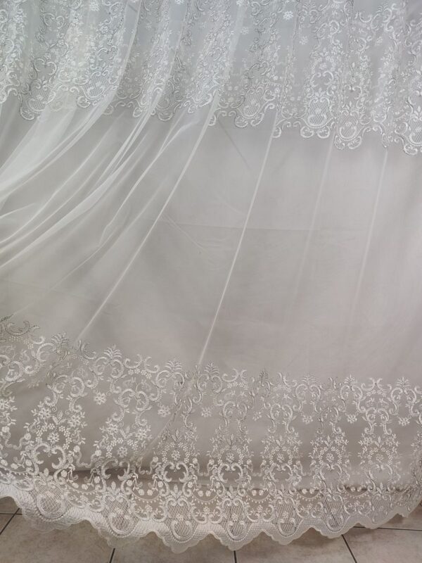Tenda a Metro in Tulle con Base Orlata Altezza 3 Metri Argento