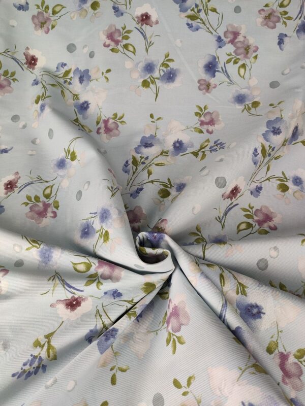 Tappezzeria in Cotone Stampato cm 280x280 millerighe celeste - immagine 3