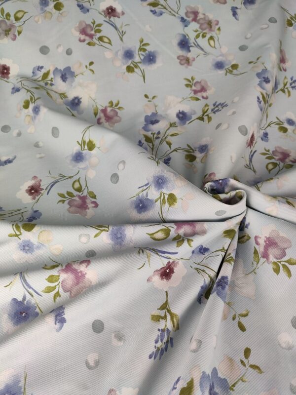 Tappezzeria in Cotone Stampato cm 280x280 millerighe celeste - immagine 2