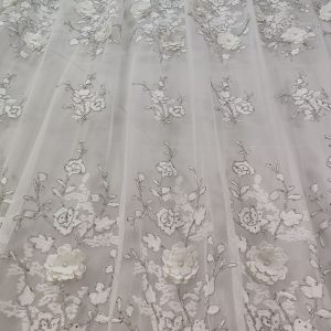 Tenda a Metro in Tulle con Base Orlata Altezza 3 Metri Argento
