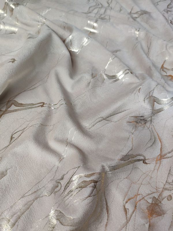Tessuto in Velluto H.280 cm  Marmorizzato Beige - immagine 2