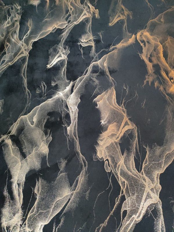 Tessuto in Velluto H.280 cm  Marmorizzato Nero - immagine 5