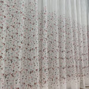 Tenda a Metro effetto lino Fiorellini rossi