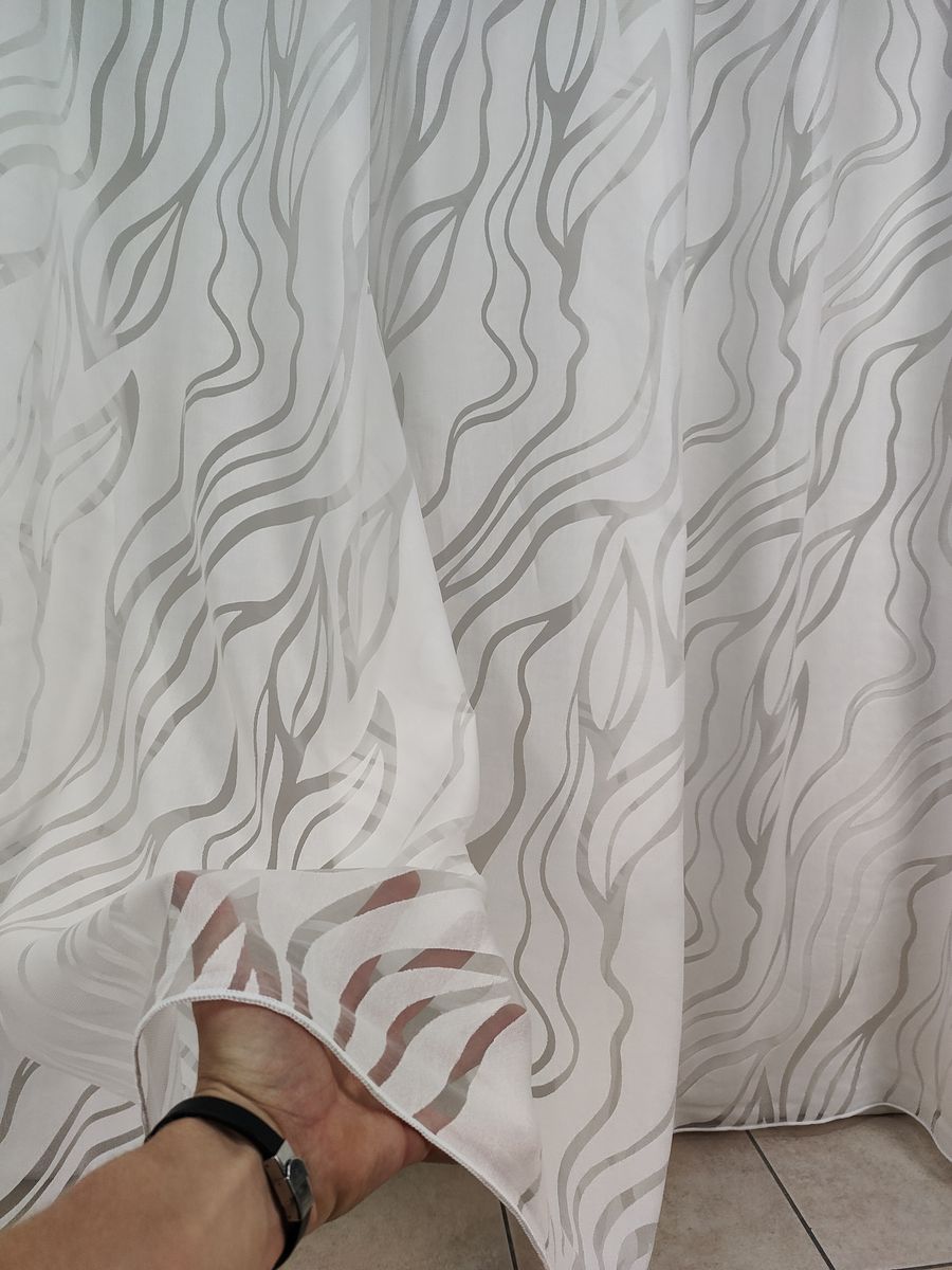 tenda a metro in devorè altezza 3 metri effetto lino bianco 6 Tenda a Metro in Devorè Altezza 3 Metri Effetto lino Bianco - immagine 6