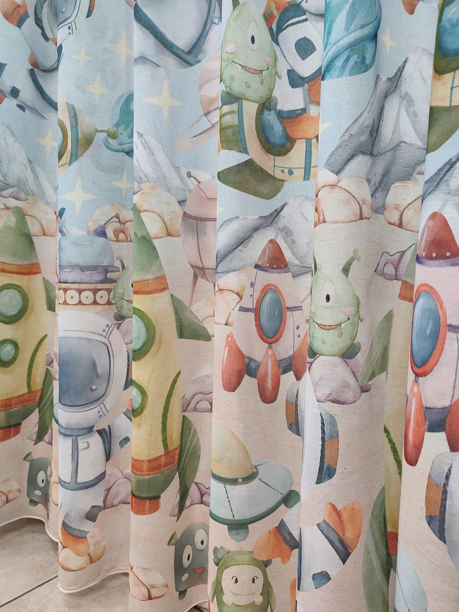 tenda a metro in bouclè effetto lino astronauti 7 Tenda a Metro in Bouclè Effetto Lino Astronauti - immagine 7