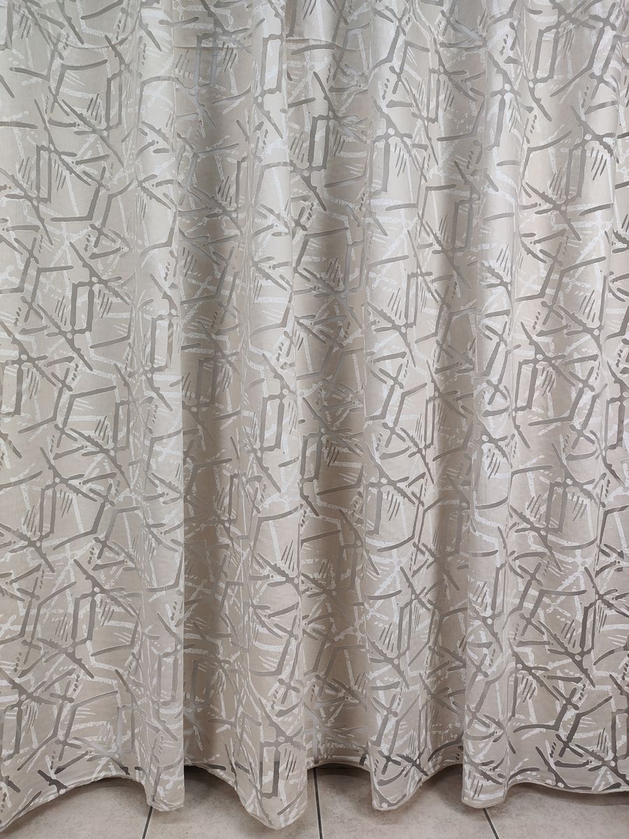 tenda a metro in devorè altezza 3 metri effetto lino beige 12 Tenda a Metro in Devorè Altezza 3 Metri Effetto lino Beige - immagine 12