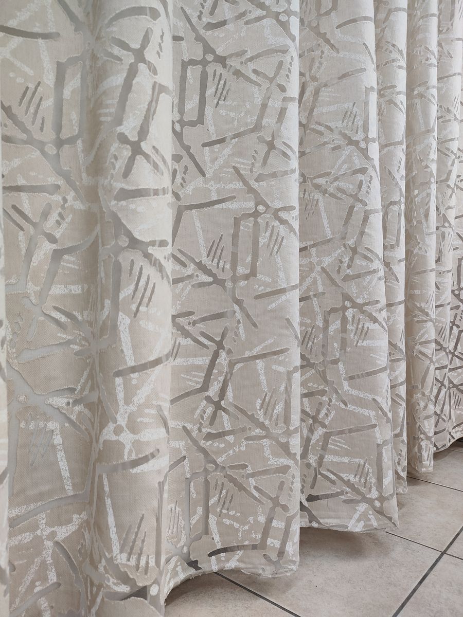 tenda a metro in devorè altezza 3 metri effetto lino beige 15 Tenda a Metro in Devorè Altezza 3 Metri Effetto lino Beige - immagine 15