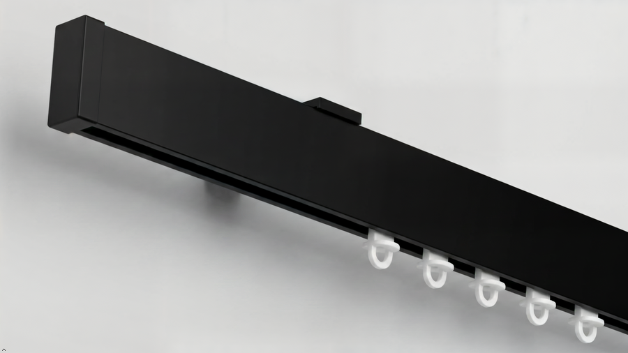 binario per tenda in alluminio sistema a onda a soffitto nero 1 Nero1 risultato