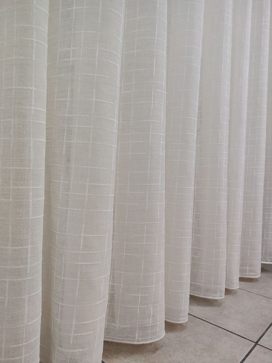 tenda a metro in bouclè effetto lino beige 15 Tenda a Metro in Bouclè Effetto Lino Beige - immagine 15