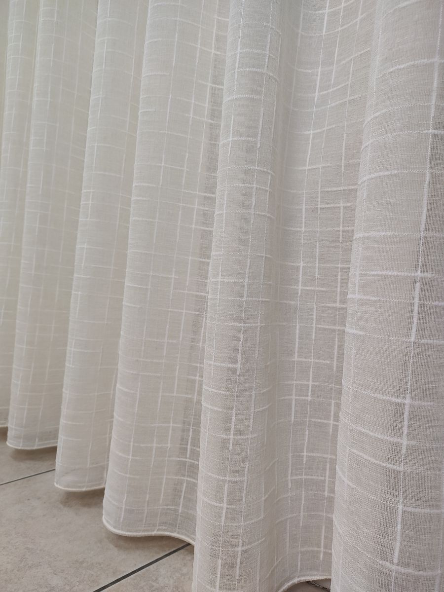 tenda a metro in bouclè effetto lino beige 9 Tenda a Metro in Bouclè Effetto Lino Beige - immagine 9