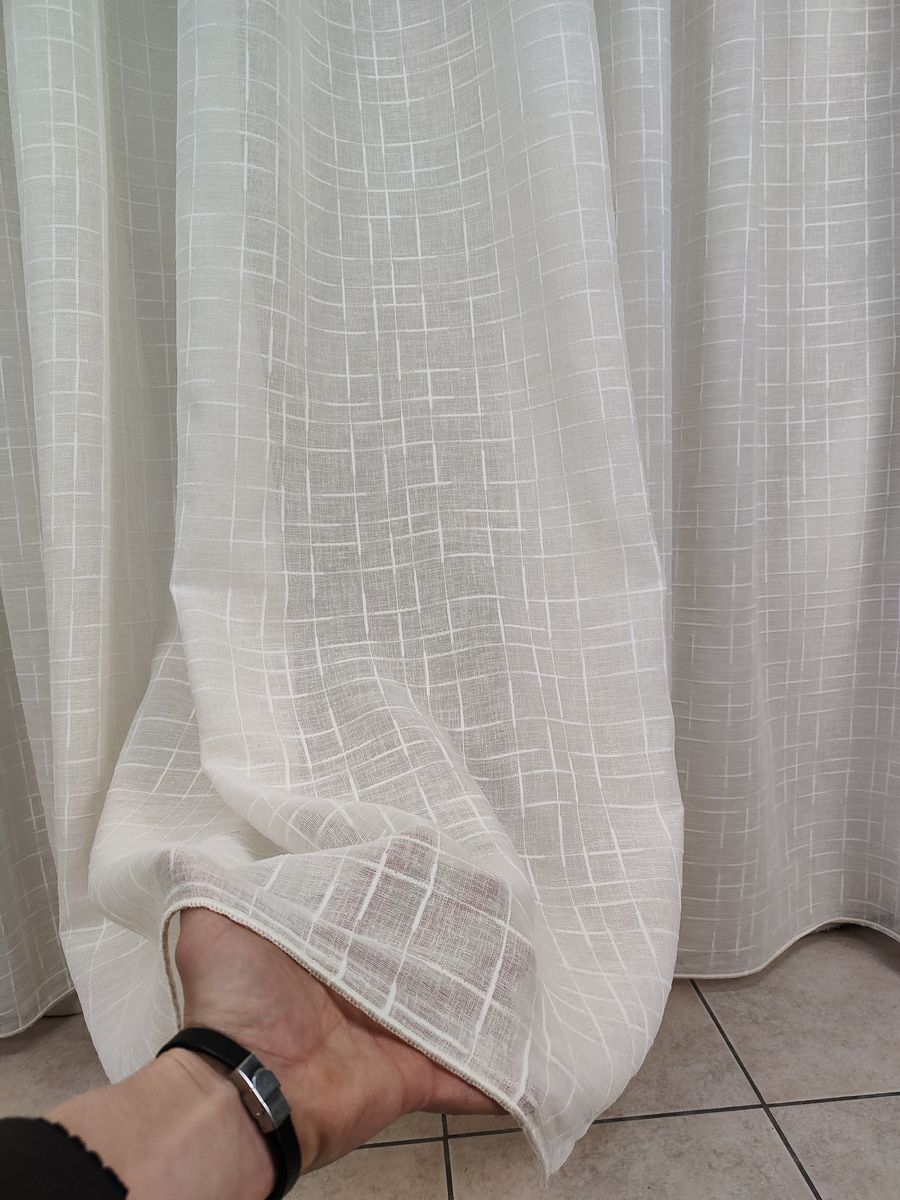 tenda a metro in bouclè effetto lino beige 6 Tenda a Metro in Bouclè Effetto Lino Beige - immagine 6