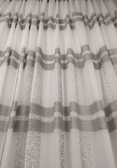 Tenda a Metro in Bouclè Effetto Lino Grigio Altezza 3,20