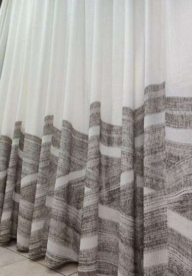 tenda a metro in bouclè effetto lino fiori 4 Tenda a Metro in Bouclè Effetto Lino Tortora