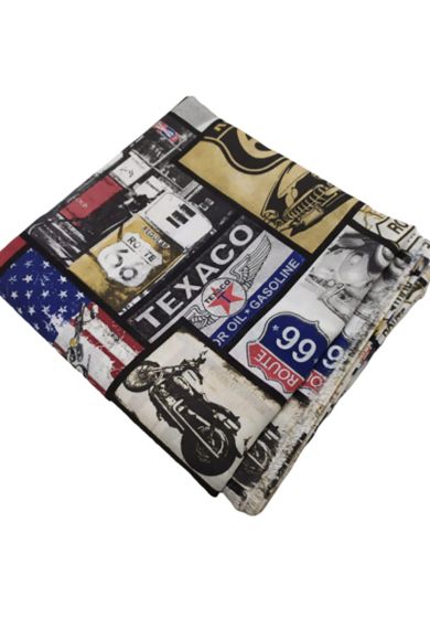 Tappezzeria in Cotone Stampato 280 cm x 280 cm Route 66