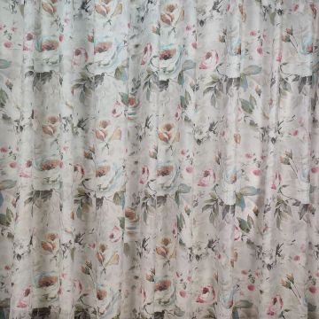 tenda a metro in bouclè effetto lino verde fiorellini 30 oplus_32