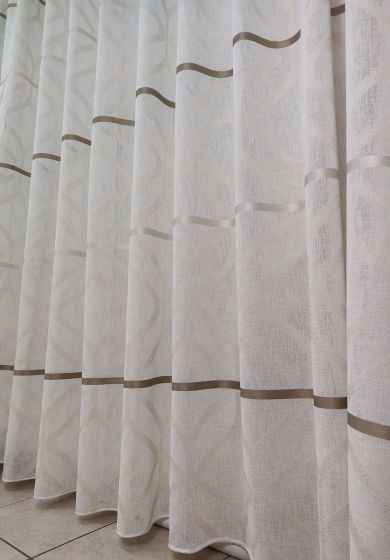 Tenda a Metro in Bouclè Effetto Lino Tortora