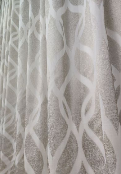 tenda a metro in bouclè effetto lino palme 8 Tenda a Metro in Bouclè Effetto Lino Tortora