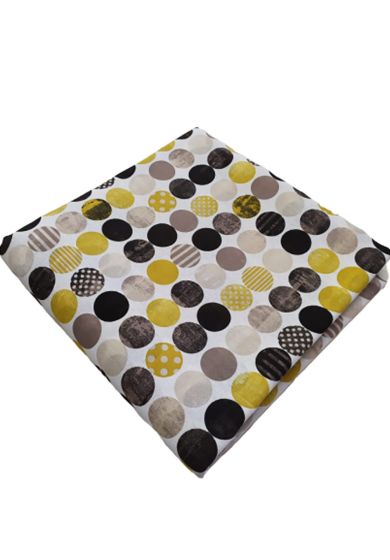 Tappezzeria in Cotone Stampato 280 cm x 280 cm Sfere Giallo Nero