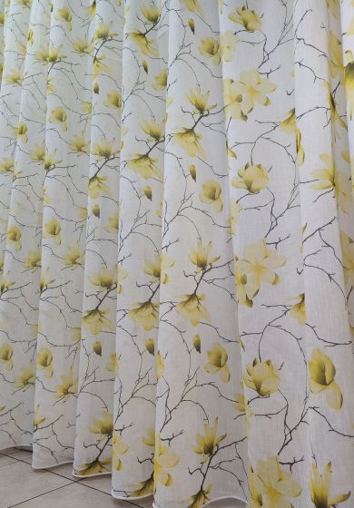 Tenda a Metro in Bouclè Effetto Lino Giallo