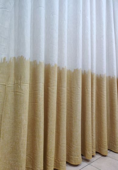 tenda a metro in bouclè effetto lino blu 6 Tenda a Metro in Bouclè Effetto Lino Giallo