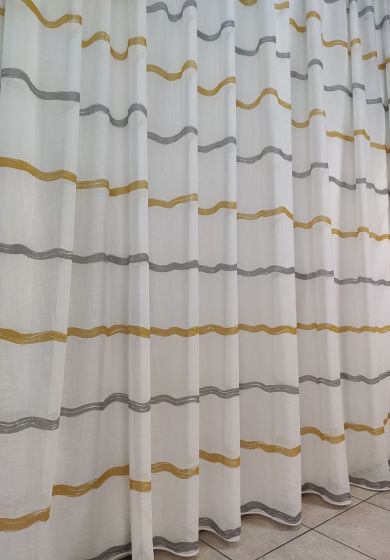 Tenda a Metro in Bouclè Effetto Lino giallo