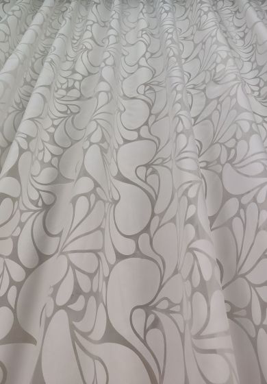 tenda a metro in bouclè effetto lino beige 8 Tenda a Metro in Devorè Bianco