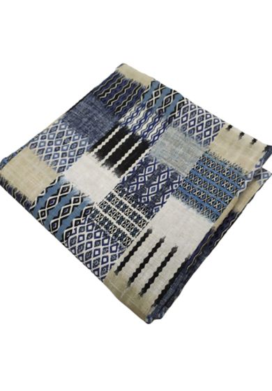 Tappezzeria in Cotone Stampato 280 cm x 280 cm Blu