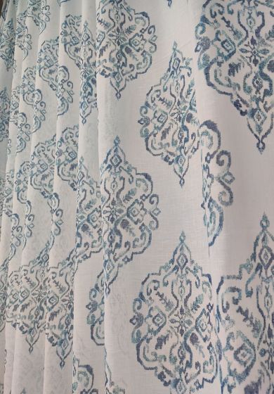 Tenda a Metro in Bouclè Effetto Lino Blu