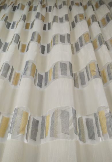 tenda a metro in devorè altezza 3 metri bianca 4 Tenda a Metro in Bouclè Effetto Lino con Base Piombata Altezza 3 Metri