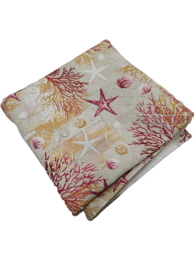 Tappezzeria in Cotone Stampato 280 cm x 280 cm Mare Corallo