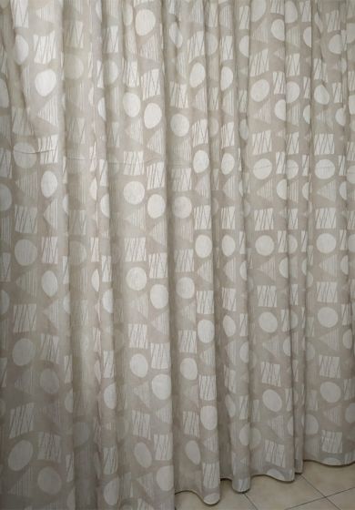 Tenda a Metro in Bouclè Effetto Lino con Base Piombata Altezza 3 m. Tortora