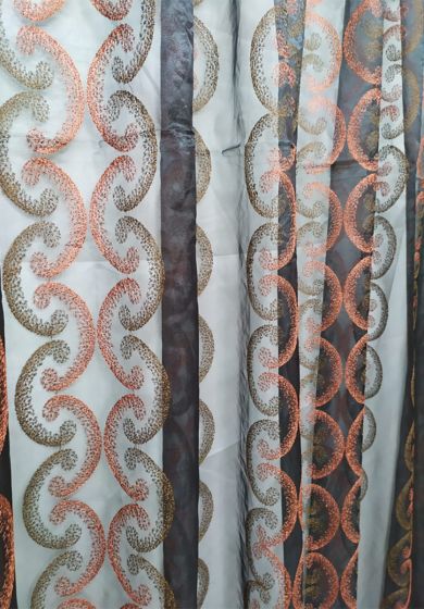 tenda a metro effetto misto lino con base piombata altezza 3 metri grigio 8 Tenda a Metro in Organza Base Piombata